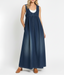 Ivy | Vintage Washed Soft Cotton Feel Denim Maxi Dress