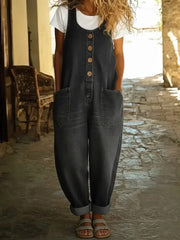 Grace | Vintage Washed Cotton Denim Overalls