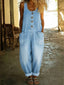 Grace | Vintage Washed Cotton Denim Overalls