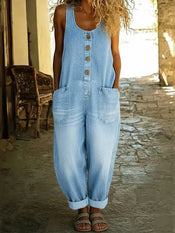 Lora |  Vintage Button Jumpsuit
