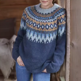Freya | Winter Sweater with Nordic Shoulder Design